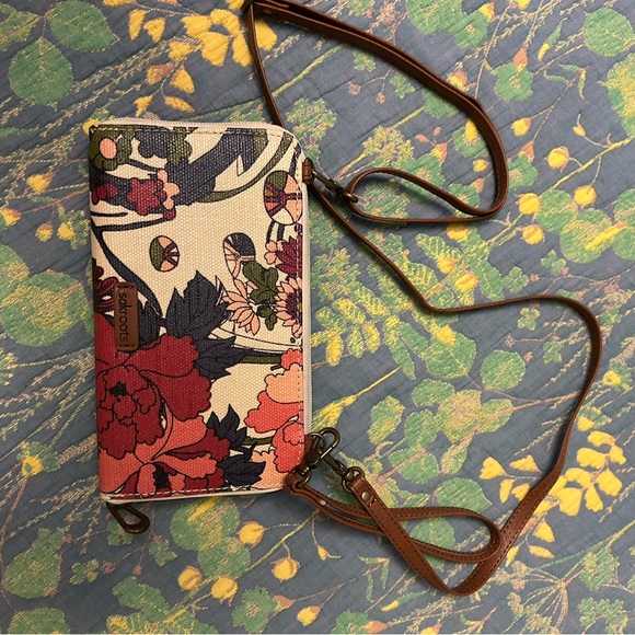 Floral Crossbody Bag with Brown Strap - Picture 2 of 5